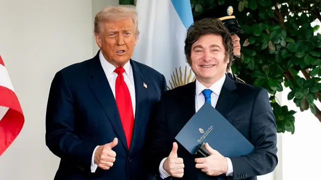 Trump e Milei na Casa Branca: EUA apoiam Argentina sob condição - Imagem do artigo original